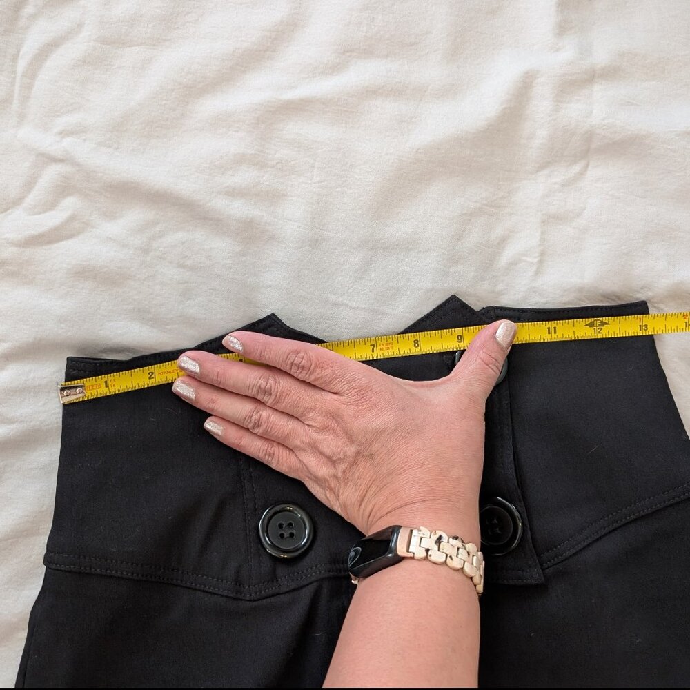 black high waisted sailor nautical pin-up pencil/wiggle skirt LARGE, EUC - Picture 6 of 10
